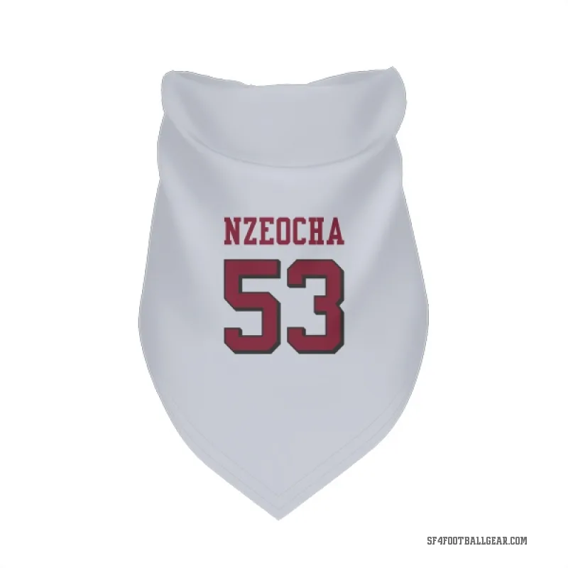 Mark Nzeocha  White San Francisco 49ers  Rush Cat & Dog Pet Bandana