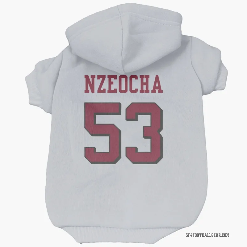 Mark Nzeocha  White San Francisco 49ers  Rush Cat & Dog Pet Hoodie