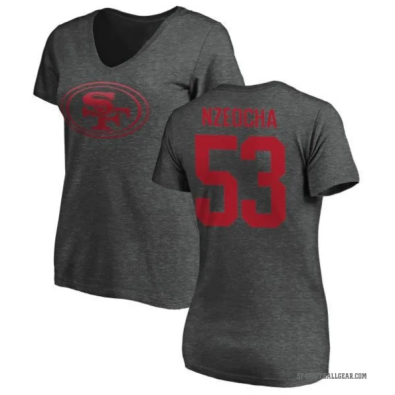 Mark Nzeocha Women's Ash San Francisco 49ers One Color T-Shirt -