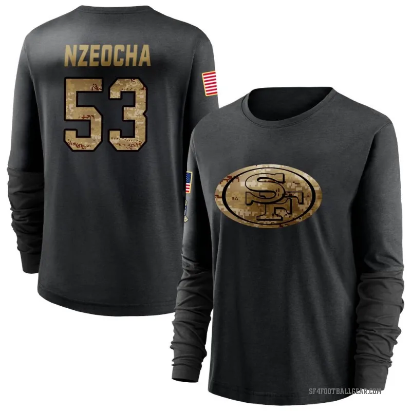 Mark Nzeocha Women's Black San Francisco 49ers 2020 Salute To Service Sideline Performance Long Sleeve T-Shirt