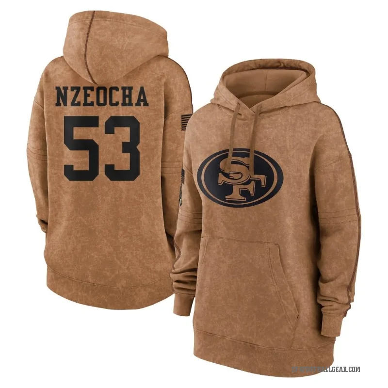 Mark Nzeocha Women's Brown San Francisco 49ers 2023 Salute To Service Pullover Hoodie