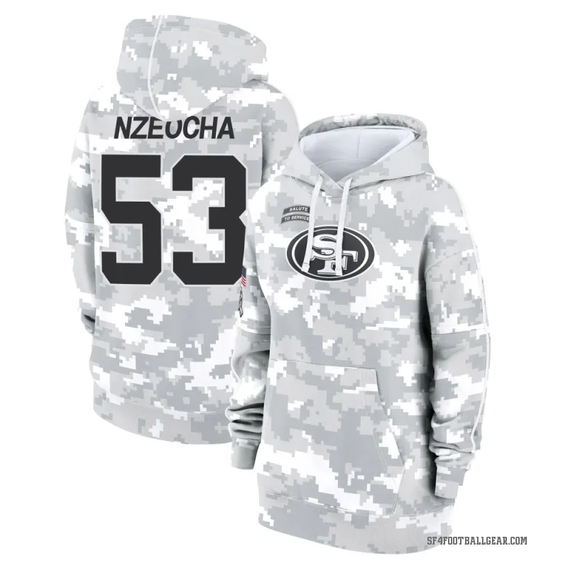 Mark Nzeocha Women's Camo San Francisco 49ers Arctic 2024 Salute to Service Club Fleece Pullover Hoodie