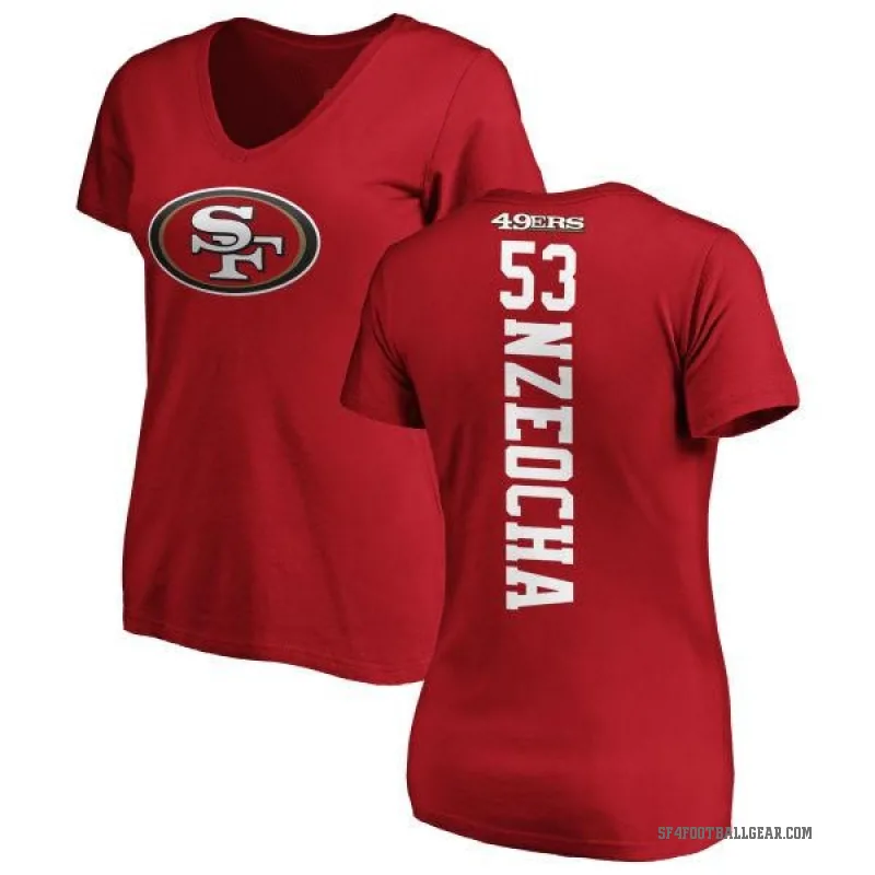 Mark Nzeocha Women's Red San Francisco 49ers Backer Slim Fit T-Shirt -