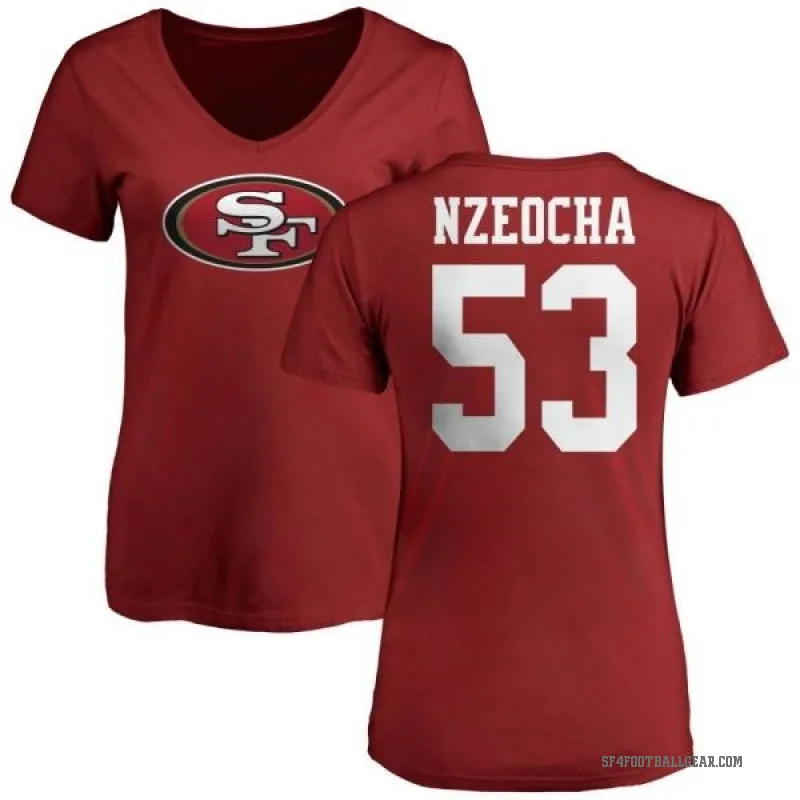 Mark Nzeocha Women's Red San Francisco 49ers Logo Slim Fit T-Shirt -