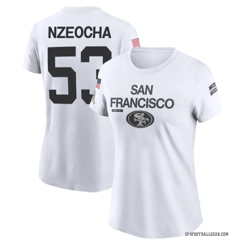 Mark Nzeocha Women's White San Francisco 49ers 2024 Salute to Service Performance T-Shirt