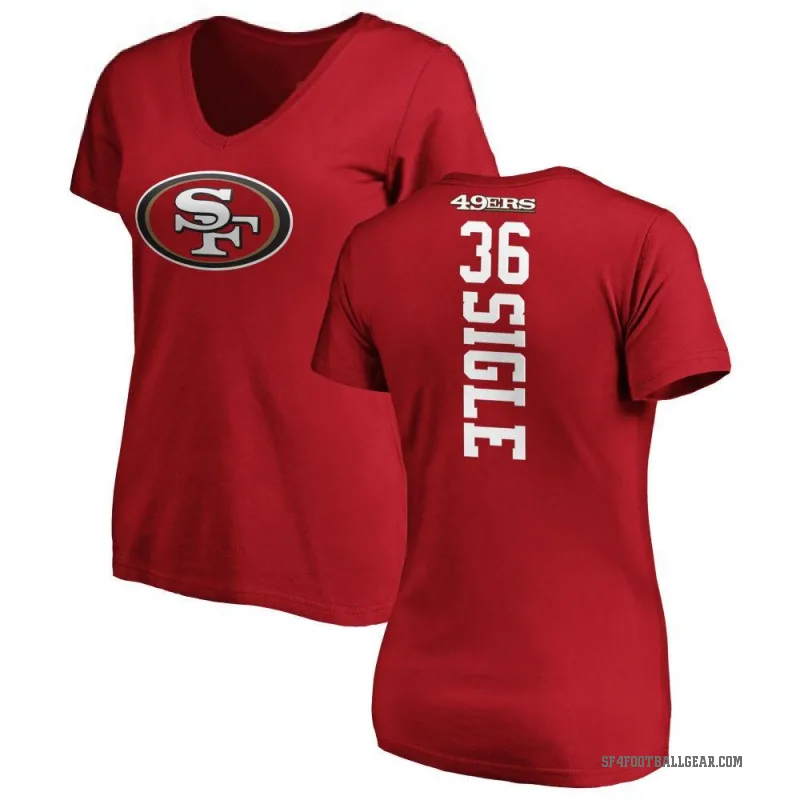 Marques Sigle Women's Red San Francisco 49ers Backer Slim Fit T-Shirt -