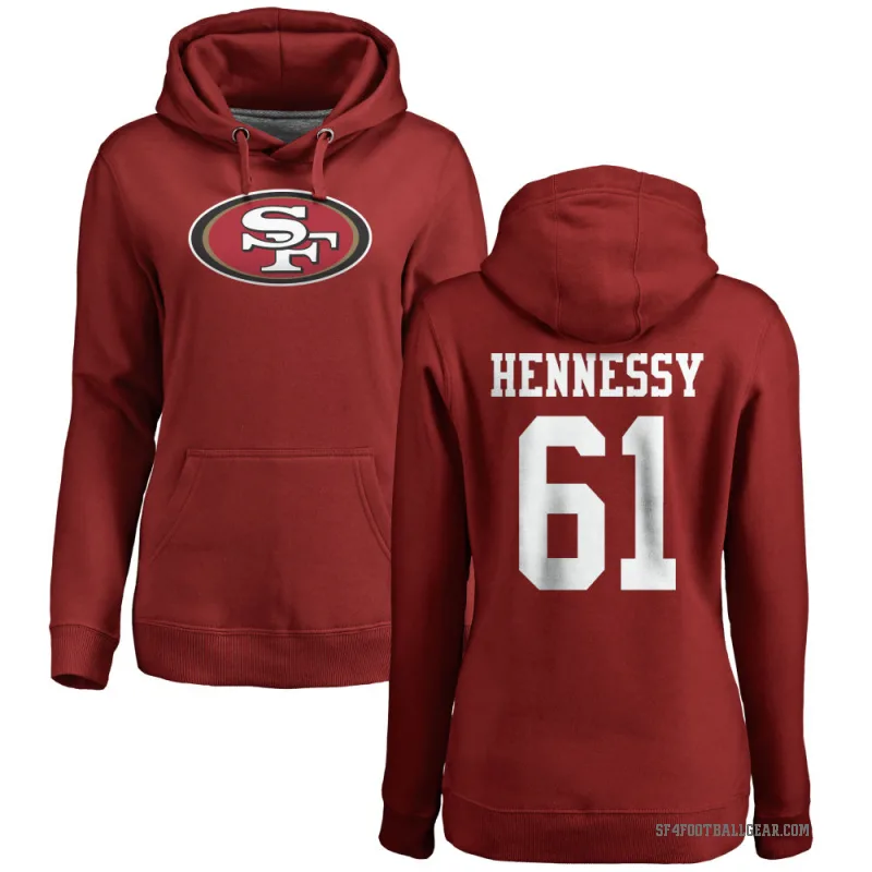 Matt Hennessy Women's Red San Francisco 49ers Pro Line Logo Pullover Hoodie