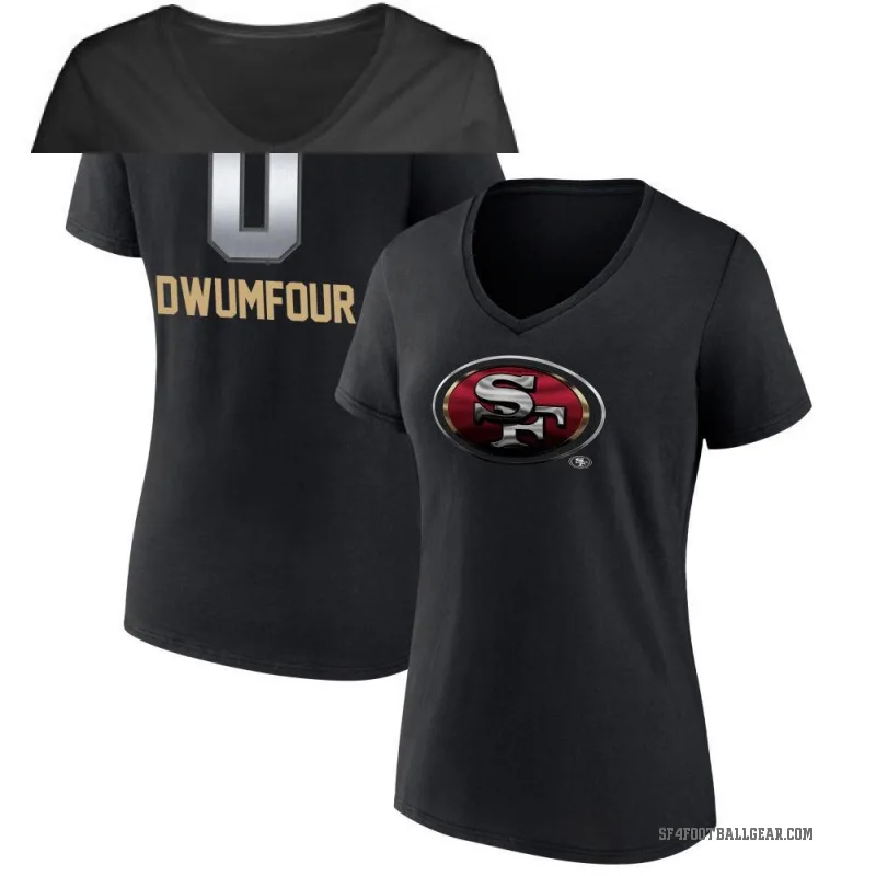 Michael Dwumfour Women's Black San Francisco 49ers Midnight Mascot T-Shirt -