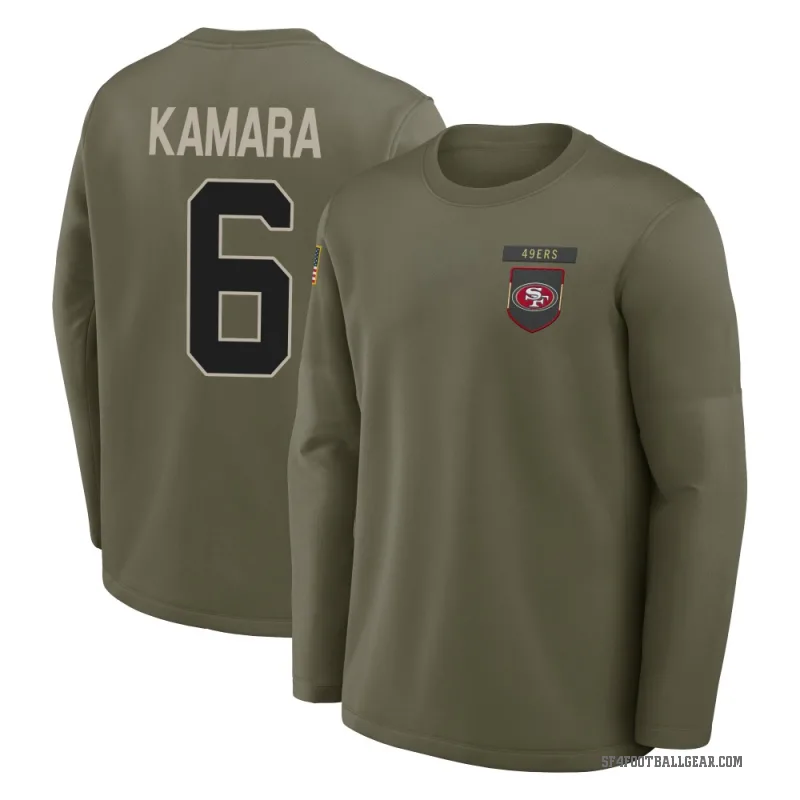 Mikail Kamara Men's Olive San Francisco 49ers 2025 Salute to Service Sideline Coaches Long Sleeve T-Shirt