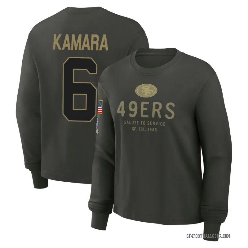 Mikail Kamara Women's Green San Francisco 49ers Dark/ 2025 Salute to Service Sideline Long Sleeve T-Shirt