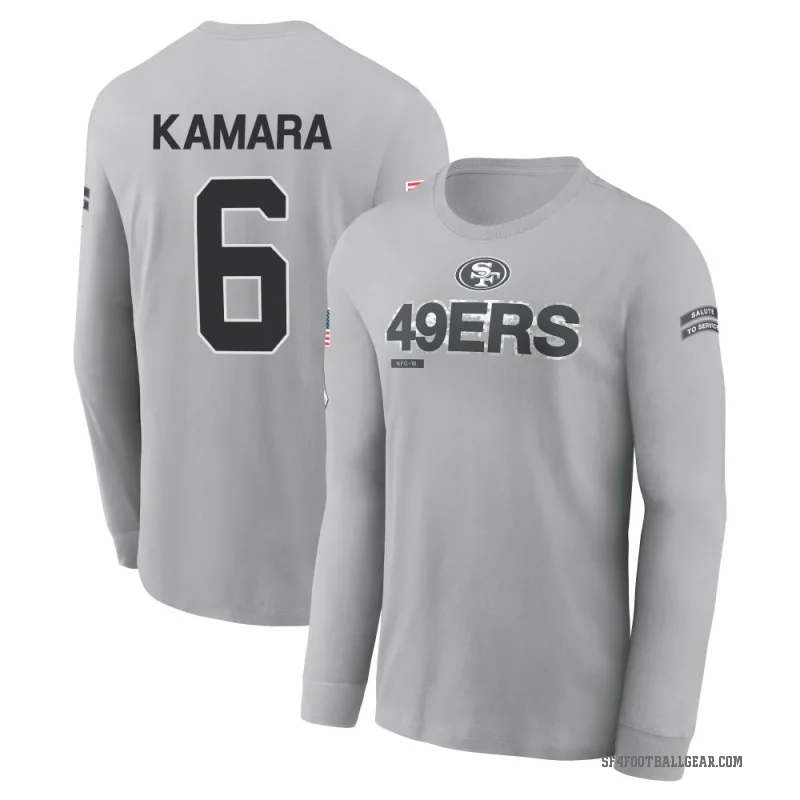 Mikail Kamara Youth Gray San Francisco 49ers 2024 Salute to Service Long Sleeve T-Shirt