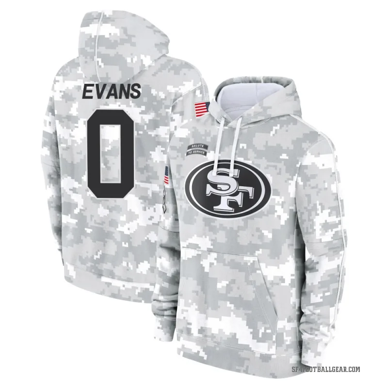 Mike Evans Youth Camo San Francisco 49ers Arctic 2024 Salute to Service Club Fleece Pullover Hoodie