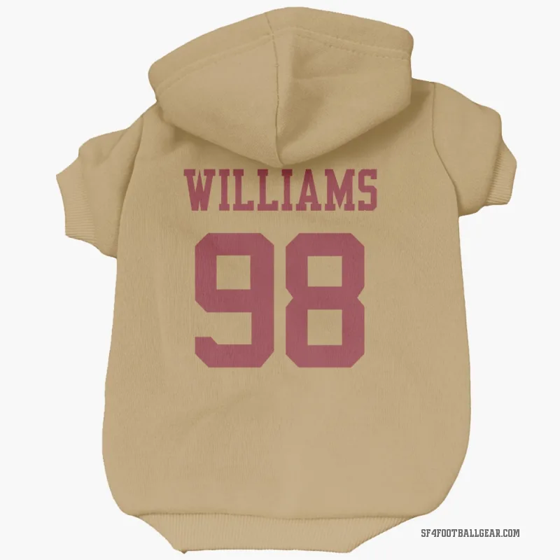 Mykel Williams  Gold San Francisco 49ers  Cat & Dog Pet Hoodie