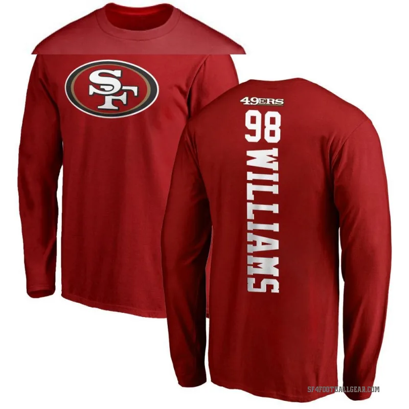 Mykel Williams Men's Red San Francisco 49ers Backer Long Sleeve T-Shirt -