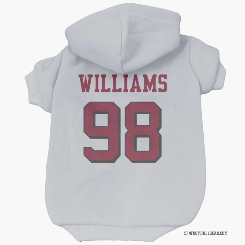 Mykel Williams  White San Francisco 49ers  Rush Cat & Dog Pet Hoodie