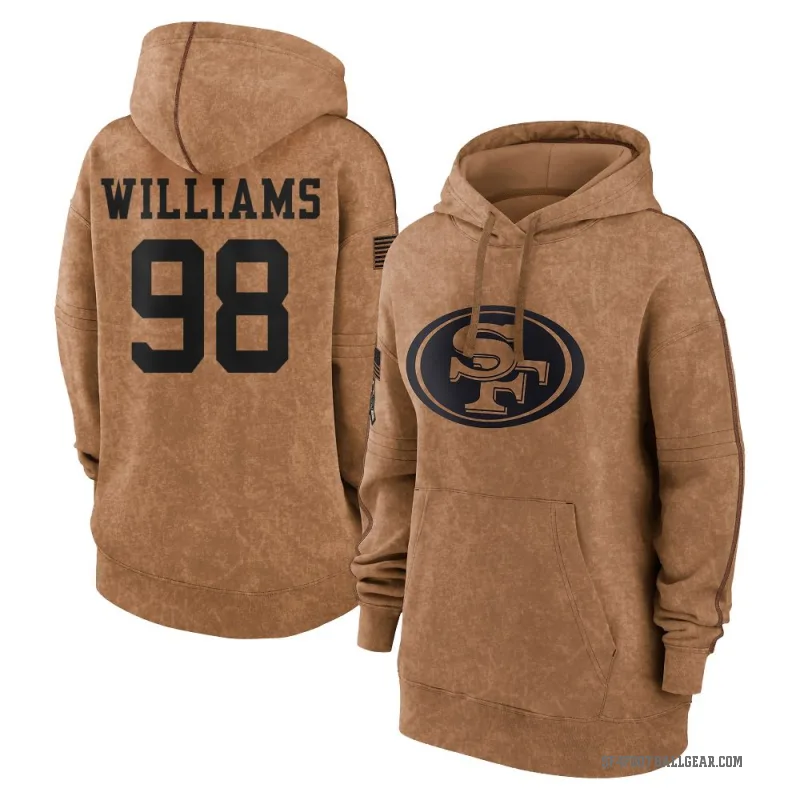 Mykel Williams Women's Brown San Francisco 49ers 2023 Salute To Service Pullover Hoodie