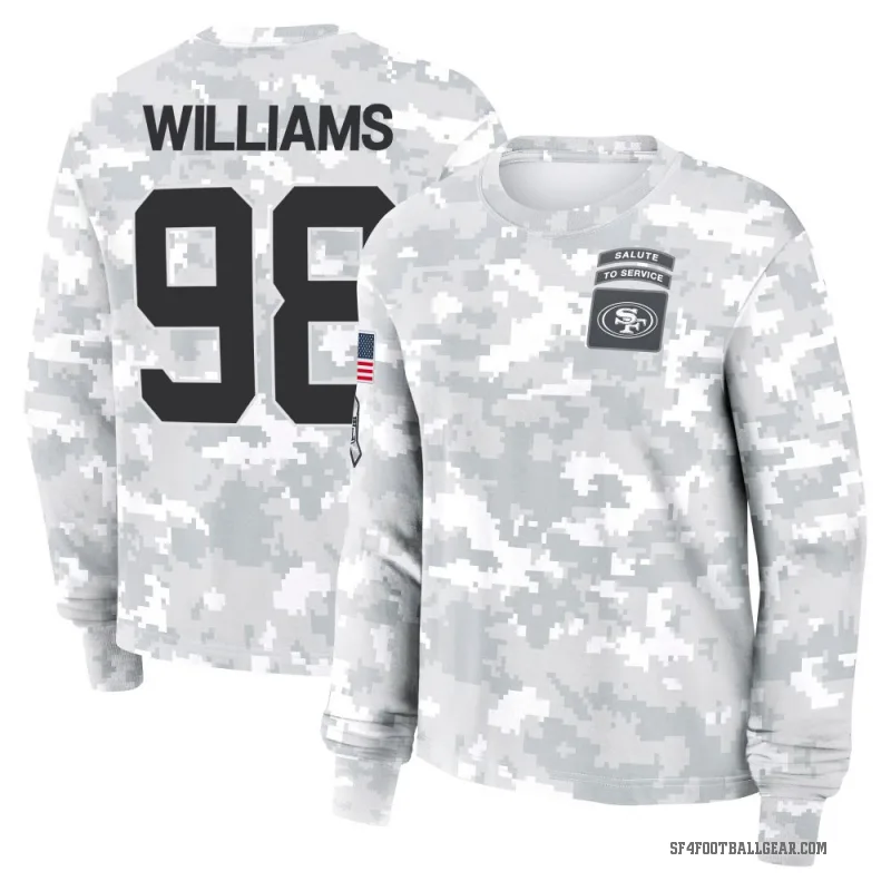 Mykel Williams Women's Camo San Francisco 49ers Arctic 2024 Salute to Service Long Sleeve T-Shirt