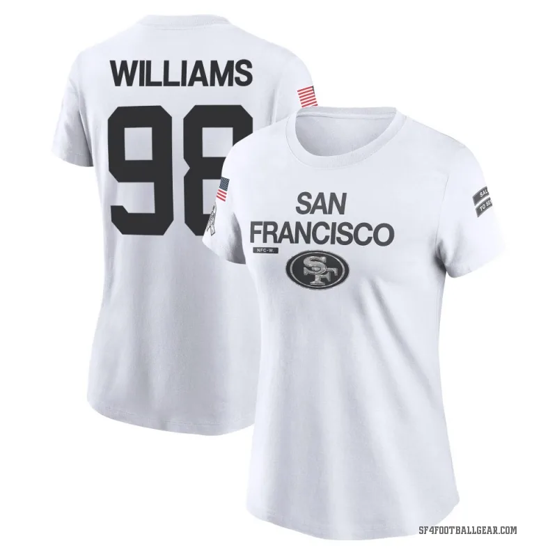 Mykel Williams Women's White San Francisco 49ers 2024 Salute to Service Performance T-Shirt