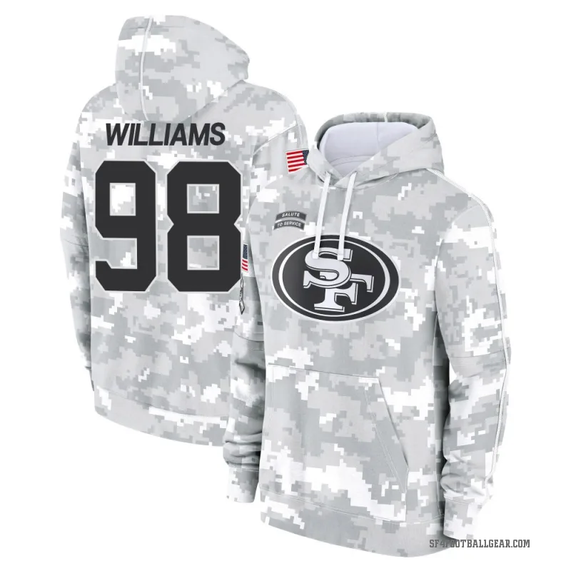 Mykel Williams Youth Camo San Francisco 49ers Arctic 2024 Salute to Service Club Fleece Pullover Hoodie