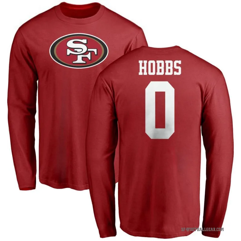 Nate Hobbs Men's Red San Francisco 49ers Logo Long Sleeve T-Shirt -