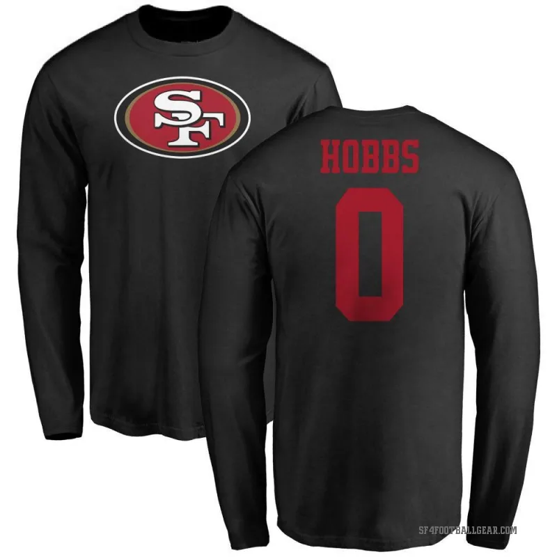 Nate Hobbs Youth Black San Francisco 49ers Logo Long Sleeve T-Shirt -