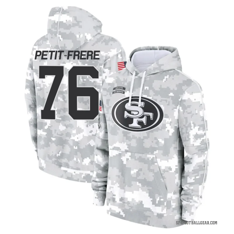 Nicholas Petit-Frere Men's Camo San Francisco 49ers Arctic 2024 Salute to Service Club Fleece Pullover Hoodie