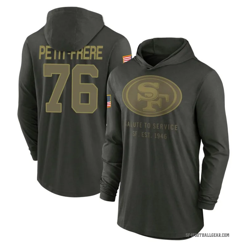 Nicholas Petit-Frere Youth Green San Francisco 49ers Forest/ 2025 Salute to Service Sideline Lightweight Hooded Pullover Long Sl