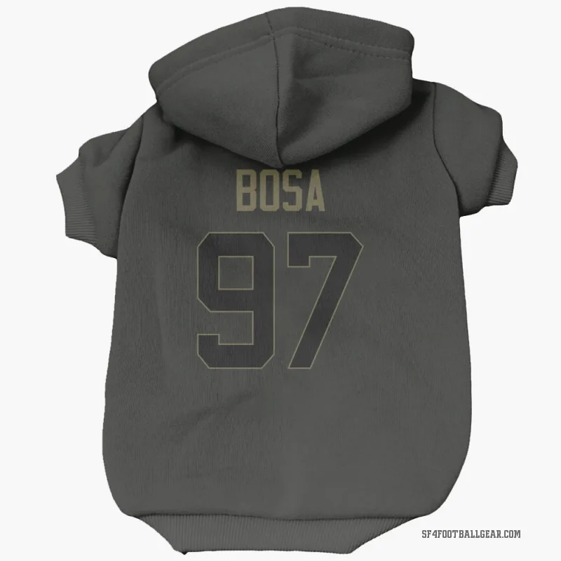 Nick Bosa  Black San Francisco 49ers  Service Cat & Dog Pet Hoodie