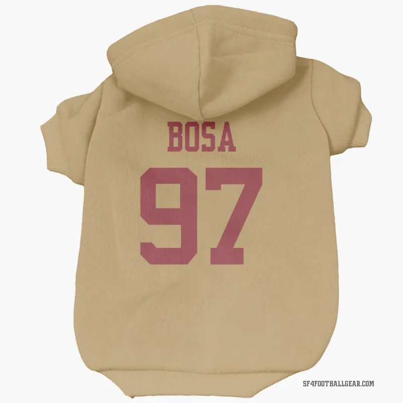 Nick Bosa  Gold San Francisco 49ers  Cat & Dog Pet Hoodie