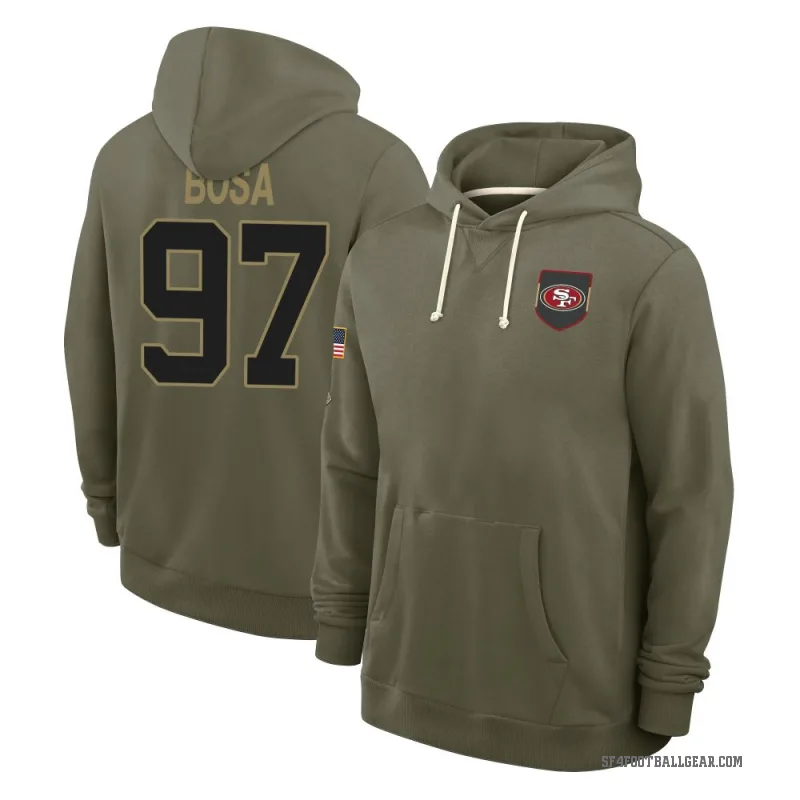 Nick Bosa Men's Olive San Francisco 49ers 2025 Salute to Service Hoodie
