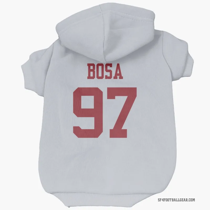 Nick Bosa  White San Francisco 49ers  Cat & Dog Pet Hoodie