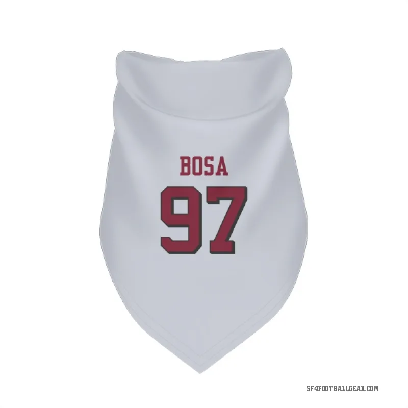 Nick Bosa  White San Francisco 49ers  Rush Cat & Dog Pet Bandana