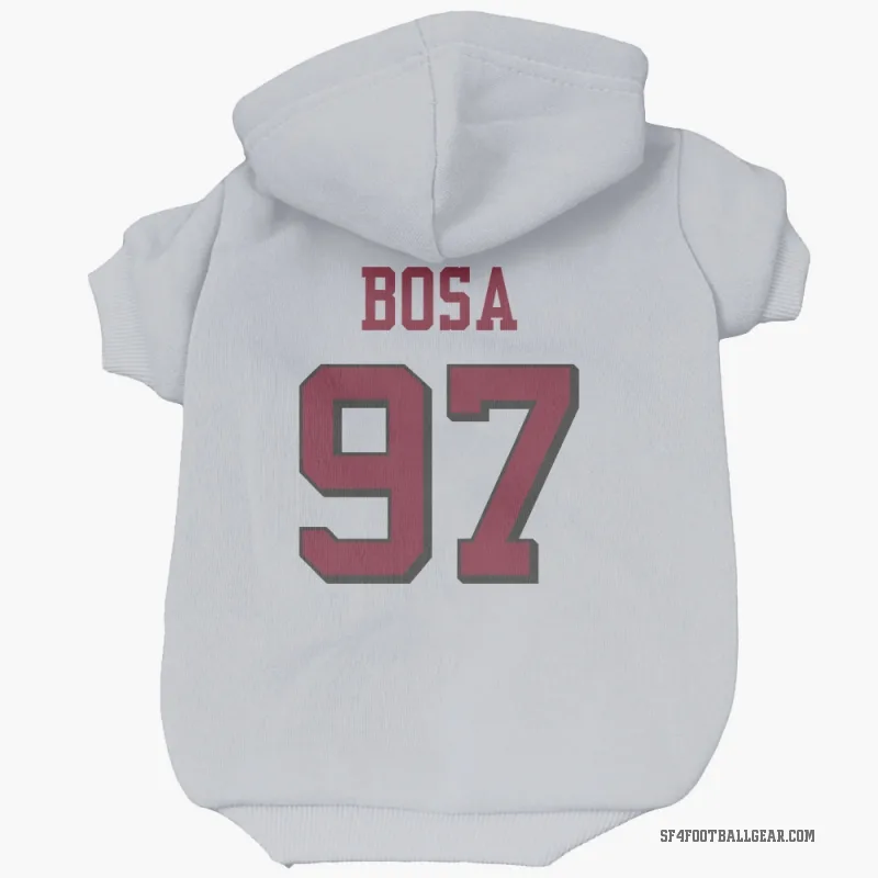Nick Bosa  White San Francisco 49ers  Rush Cat & Dog Pet Hoodie
