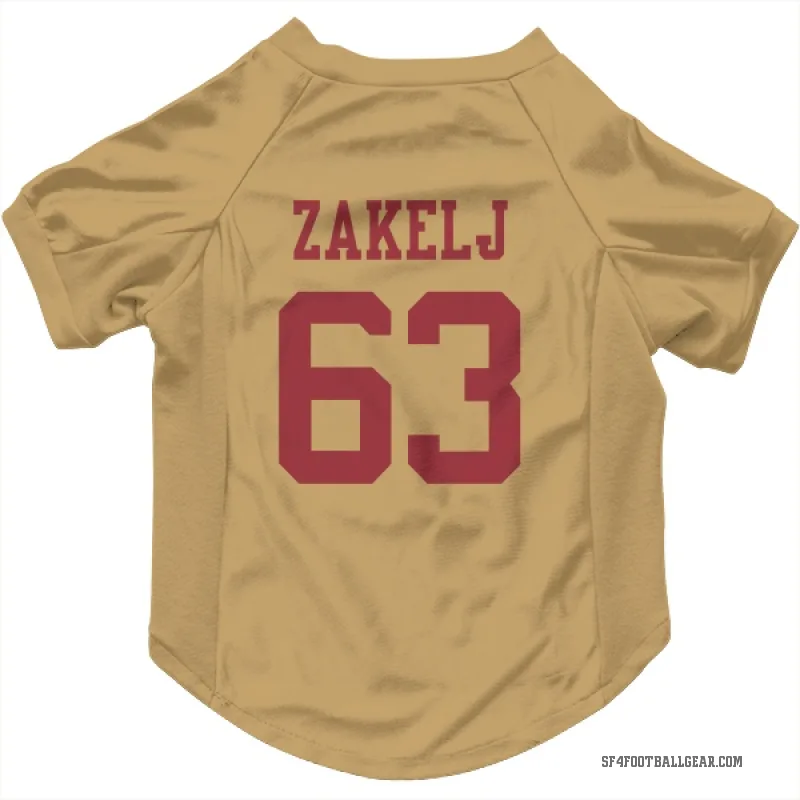 Nick Zakelj  Gold San Francisco 49ers  Cat & Dog Pet Jersey