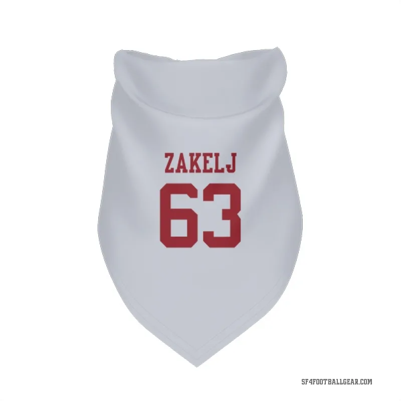 Nick Zakelj  White San Francisco 49ers  Cat & Dog Pet Bandana