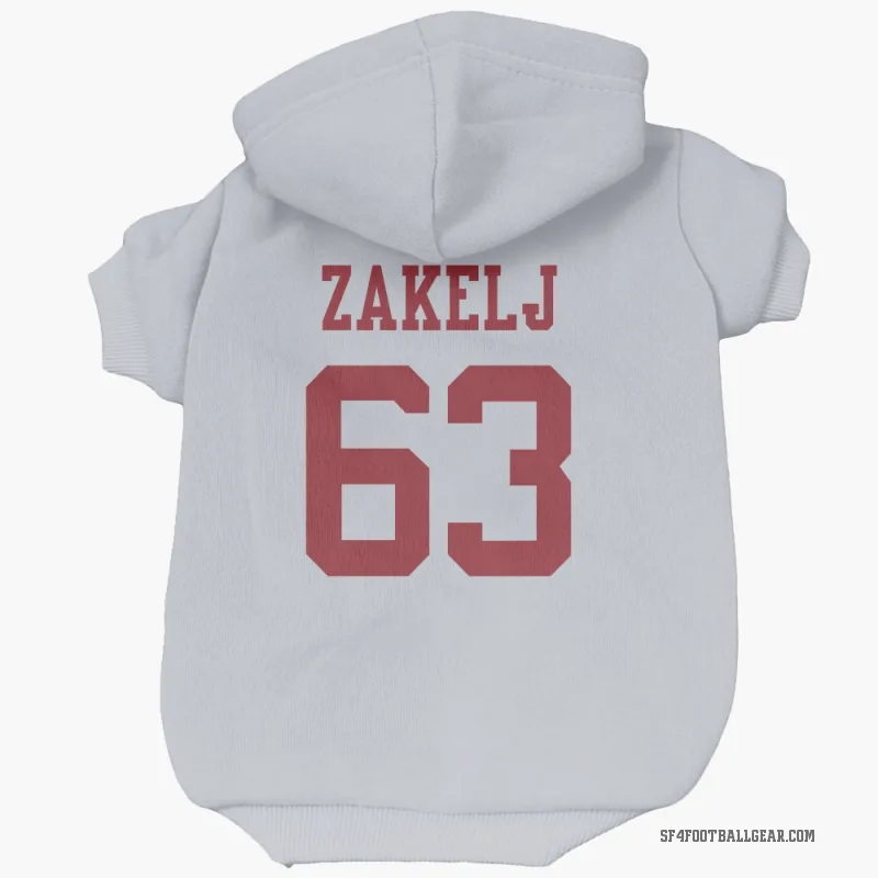 Nick Zakelj  White San Francisco 49ers  Cat & Dog Pet Hoodie