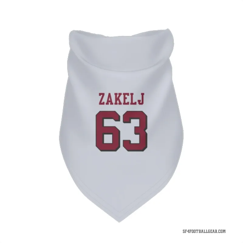 Nick Zakelj  White San Francisco 49ers  Rush Cat & Dog Pet Bandana