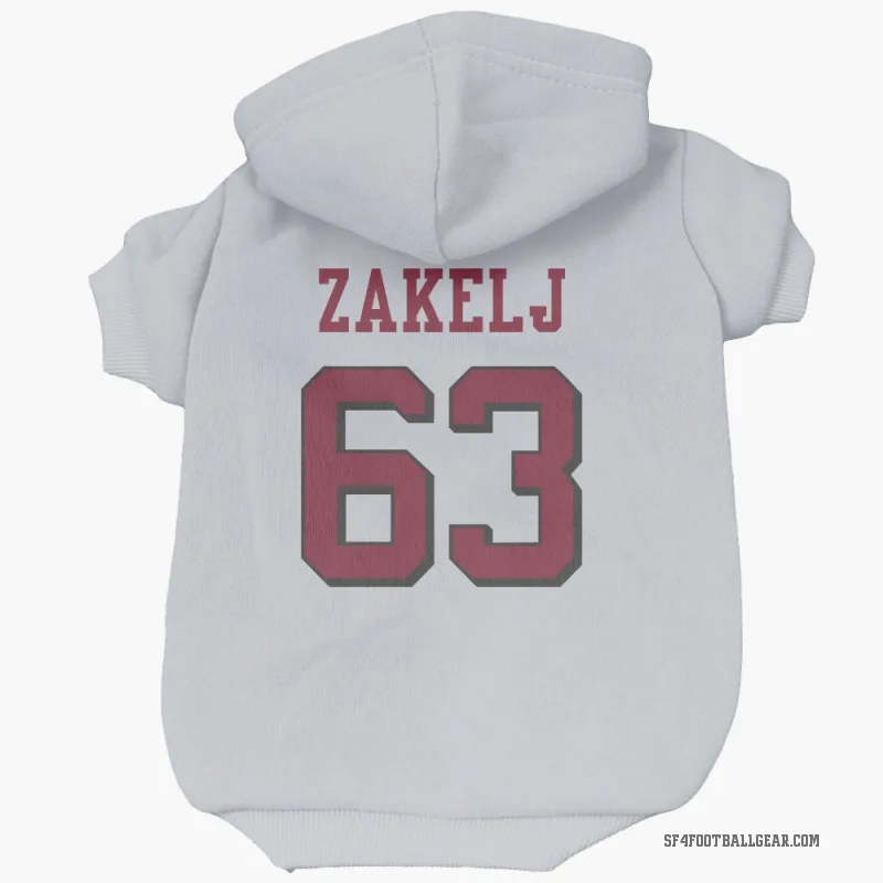 Nick Zakelj  White San Francisco 49ers  Rush Cat & Dog Pet Hoodie