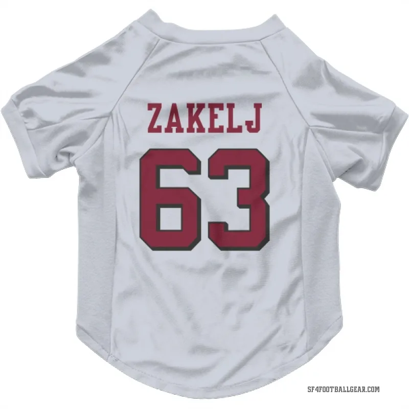 Nick Zakelj  White San Francisco 49ers  Rush Cat & Dog Pet Jersey