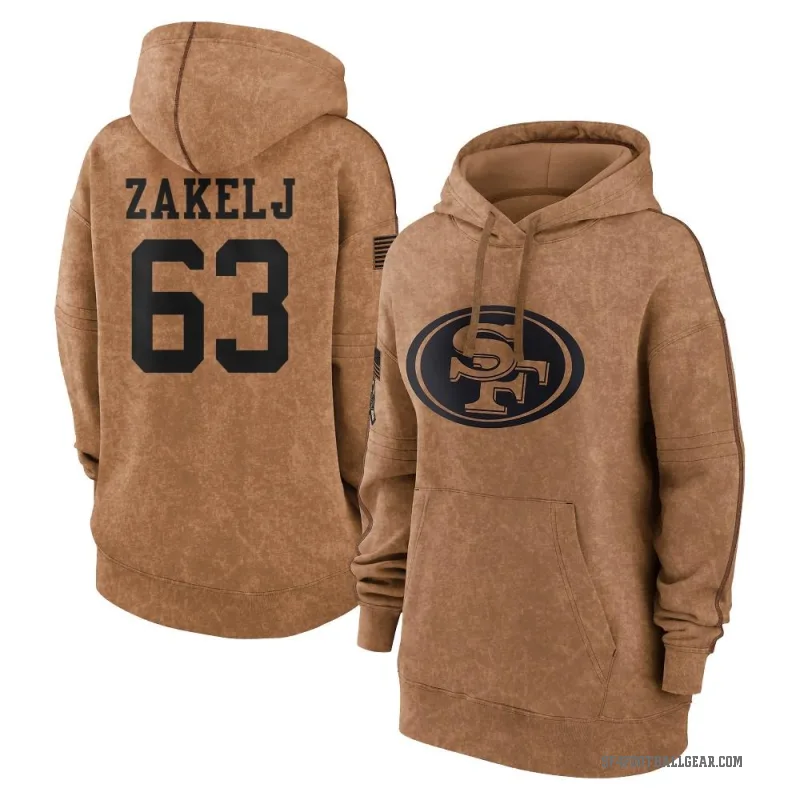 Nick Zakelj Women's Brown San Francisco 49ers 2023 Salute To Service Pullover Hoodie