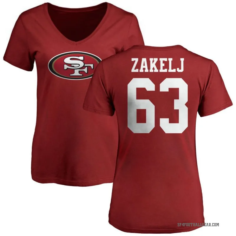 Nick Zakelj Women's Red San Francisco 49ers Logo Slim Fit T-Shirt -