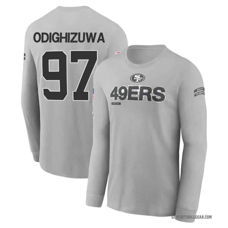 Osa Odighizuwa Men's Gray San Francisco 49ers 2024 Salute to Service Long Sleeve T-Shirt