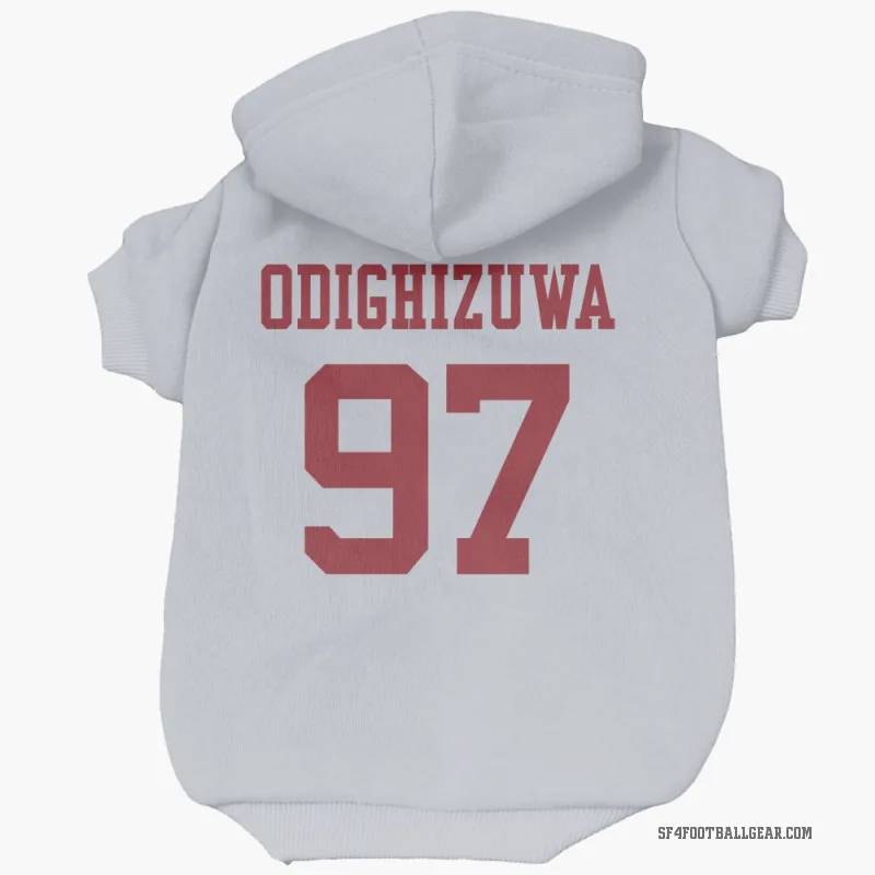 Osa Odighizuwa  White San Francisco 49ers  Cat & Dog Pet Hoodie
