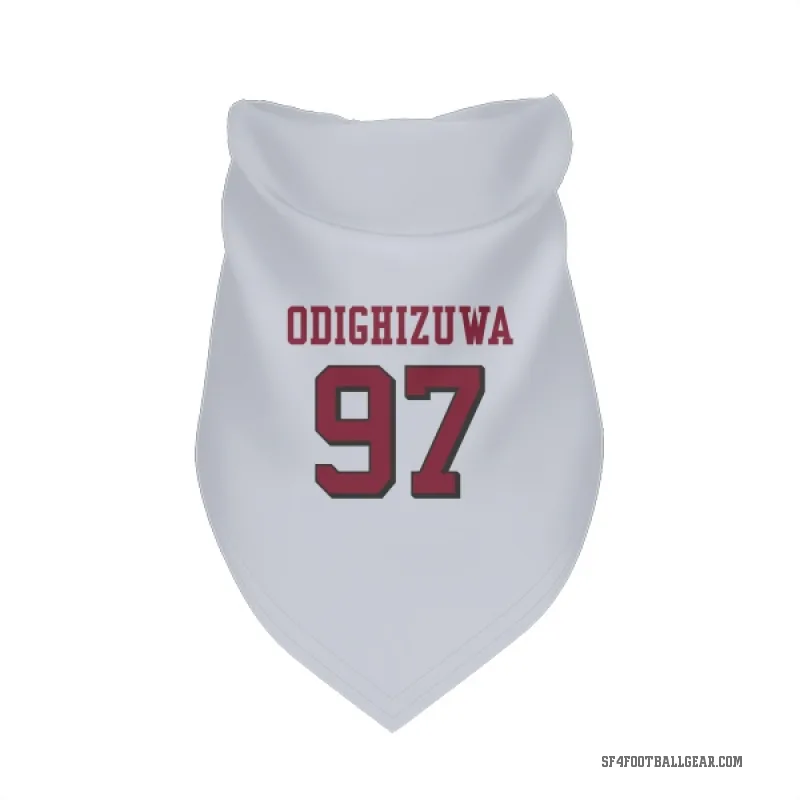 Osa Odighizuwa  White San Francisco 49ers  Rush Cat & Dog Pet Bandana