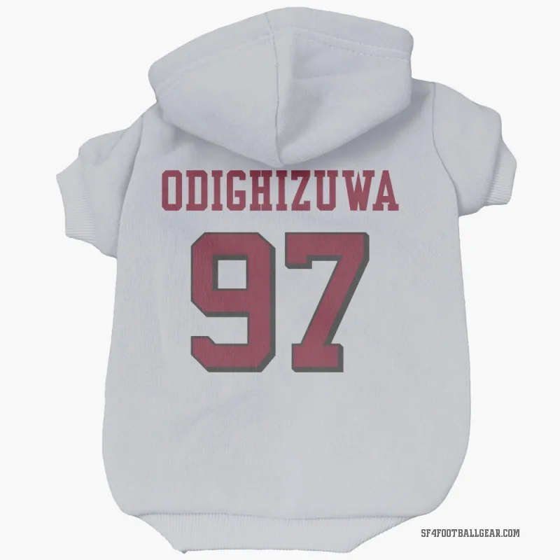Osa Odighizuwa  White San Francisco 49ers  Rush Cat & Dog Pet Hoodie