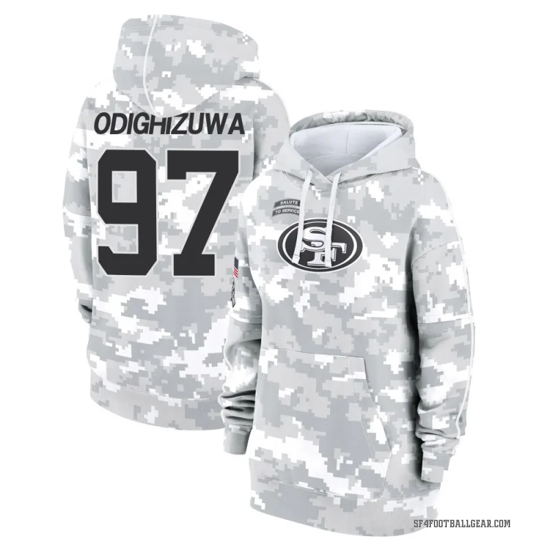 Osa Odighizuwa Women's Camo San Francisco 49ers Arctic 2024 Salute to Service Club Fleece Pullover Hoodie