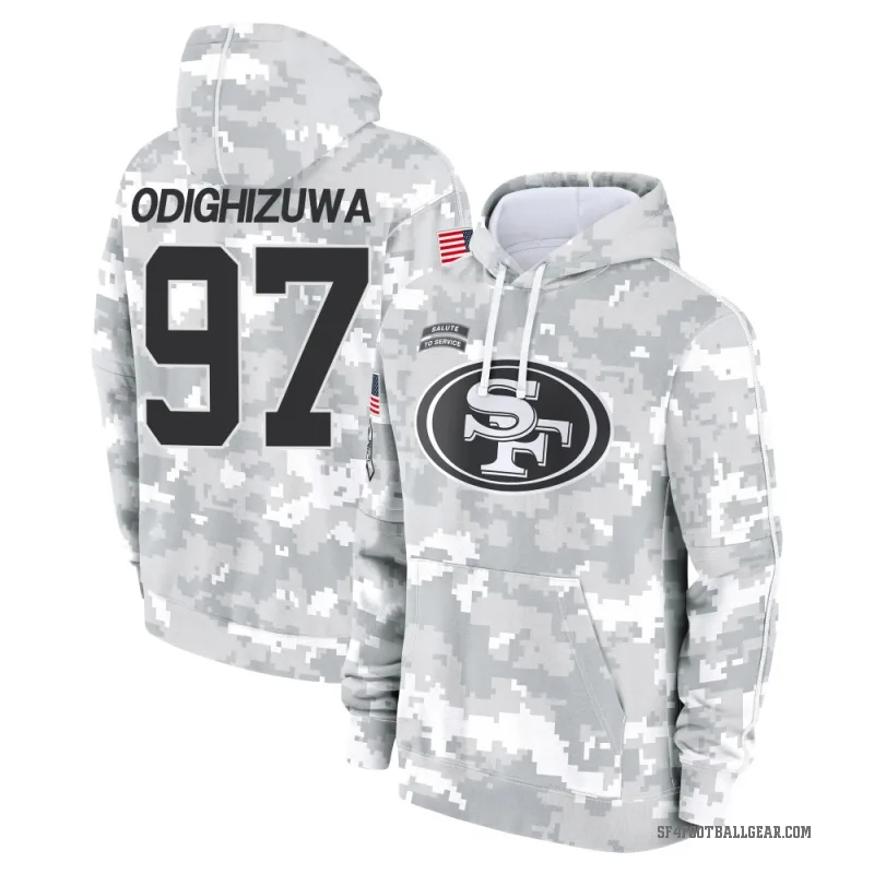 Osa Odighizuwa Youth Camo San Francisco 49ers Arctic 2024 Salute to Service Club Fleece Pullover Hoodie