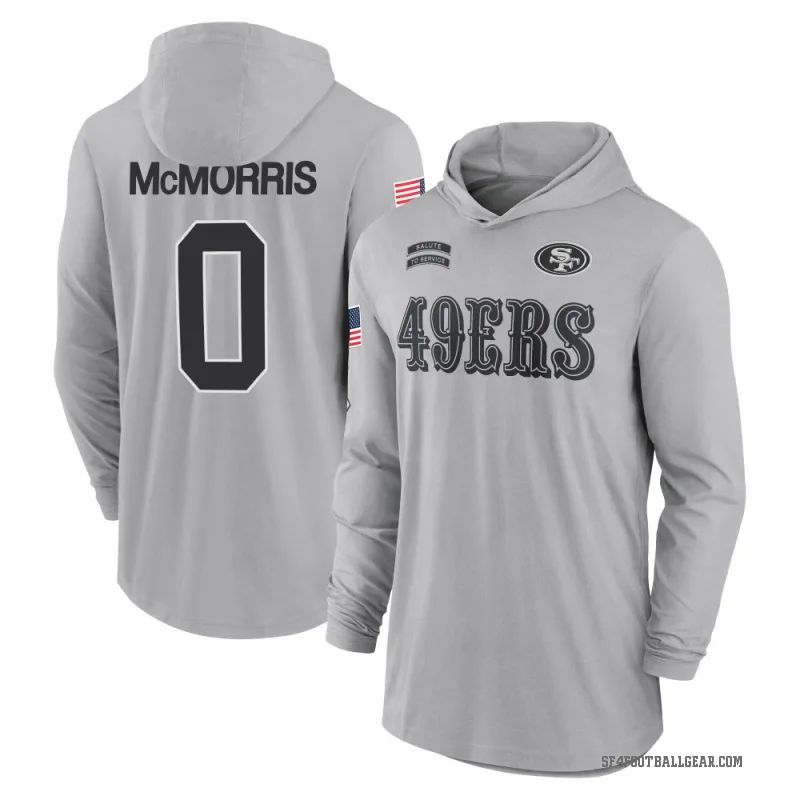 Patrick McMorris Youth Gray San Francisco 49ers 2024 Salute to Service Lightweight Performance Long Sleeve Hooded T-Shirt