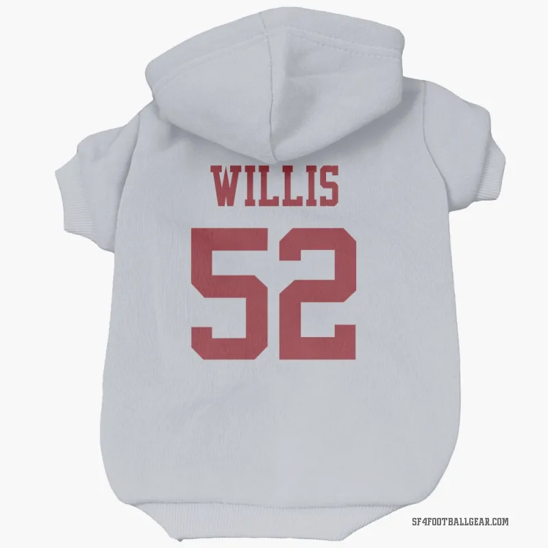 Patrick Willis  White San Francisco 49ers  Cat & Dog Pet Hoodie