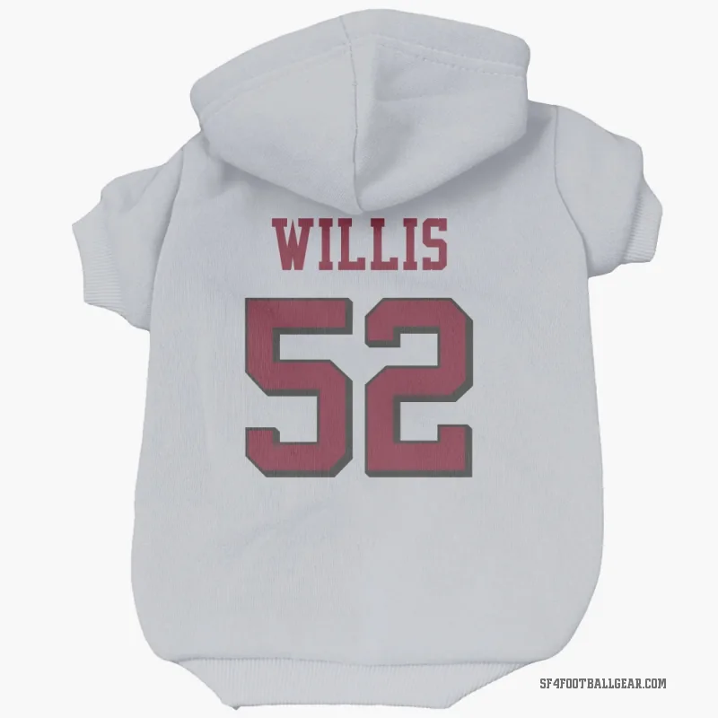 Patrick Willis  White San Francisco 49ers  Rush Cat & Dog Pet Hoodie